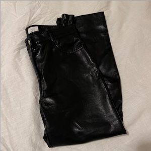 Black Aritzia Melina leather pants